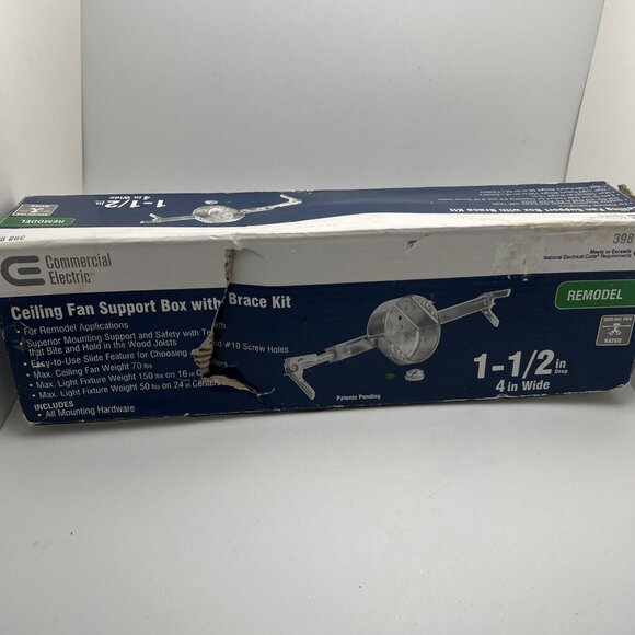 4 in. Round 1-1/2 in. Deep 15.3 cu. in. Metallic Ceiling Fan/Light Fixture GR53 - Picture 1 of 3